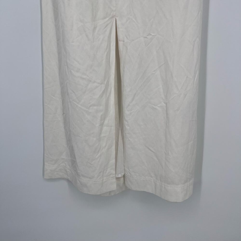 REISS Alda Plunge Neck Midi Dress Ivory Size US 8 - Picture 6 of 9